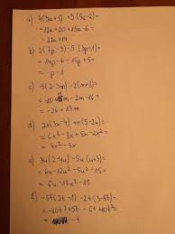 Zapisz w jak najprostszej postaci .a ) 4(3a+5)+3(5a-2)=b)  2(7p-3)-5(3p-1)=c) -5(2-3m)-2(m+8)=d) 2x( - Brainly.pl