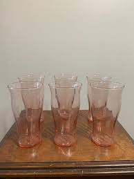 Rare Pink Depression Glass Set Of 6