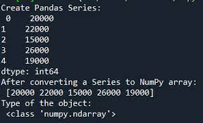 convert pandas series to numpy array