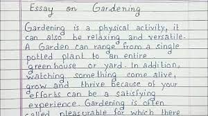gardening essay writing english