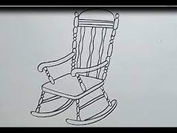 how to draw an old wooden rocking chair