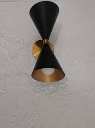 Mid Century 2 Light Cone Wall Sconce