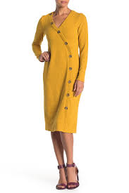 Spense Fitted Long Sleeve Button Front Midi Dress Hautelook