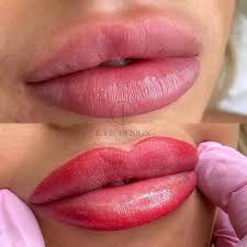 professional lip blushing tattoo eye