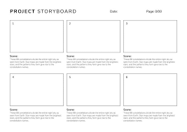 minimalist 6 frames storyboard layout
