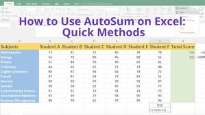 how to use autosum on excel easiest