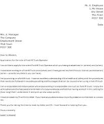 Forklift Truck Operator Cover Letter Example Icover Org Uk