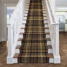runrug tartan brown stair carpet runner width 2 foot