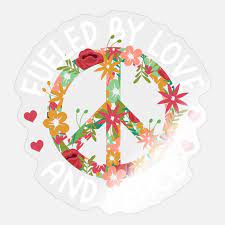 hippie hippy peace sign 60s sticker