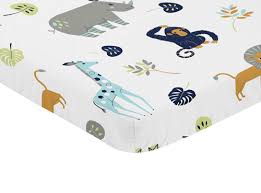Now that's what sweet dreams are made of. Turquiose And Navy Blue Safari Animal Baby Fitted Mini Portable Crib Sheet For Mod Jungle Collection By Sweet Jojo Designs Only 19 99