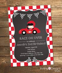 Race Car Birthday Invitation Boy Birthday Second Birthday First