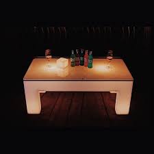 The smart & green led glow coffee table is a great accent to any event space, deck, vip booth, outdoor oasis, or backyard bbq. Patio Com Led Coffee Table 279 99