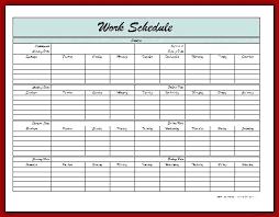 Weekly Staff Schedule Template Free Printable Weekly Work