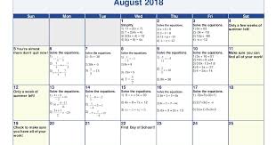 Academics Summer Math Calendar Due