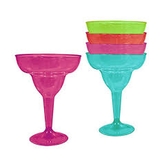 Multicoloured Plastic Margarita Glasses