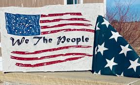 1776 Stone American Flag We The People