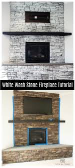 White Wash Stone Fireplace Taryn