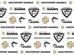 southport sharks logo suite pattern by