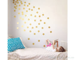 gold polka dots spots wall sticker for