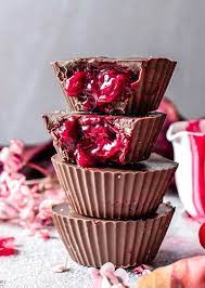 cherry liqueur filled chocolate cups by