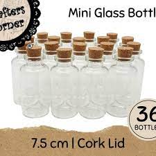 Mini Glass Bottles 7 0cm 36 Pack Jar