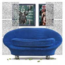 bretz sofa pool couch zweisitzer blau