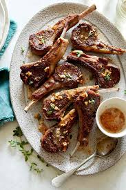 garlic er lamb chops spoon fork bacon