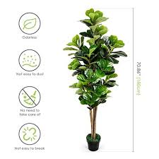 Want to avoid the hassle of having. Artificial Trees For Home Decor Or Office Indoor Outdoor Decorations Tusy 6 Ft Fiddle Leaf Fig Tree Home Kitchen Home Decor
