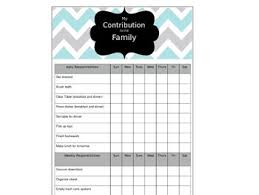 Editable Chore Chart