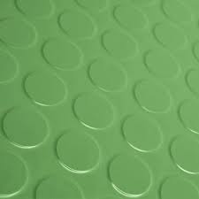 green studded rubber flooring tiles