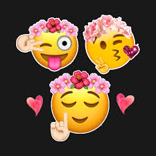 Cute Emoji Flower Crowns Shirt For Girls Teens Men Women