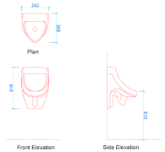 urinals dimensions and free dwg
