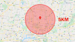 Adjust the size of the circle using the drop down box and select your location by typing in the box. 5km From Home Calculate Your 5km Bubble During Victoria S 6th Lockdown