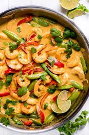 thai coconut curry shrimp garnish glaze