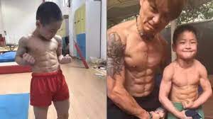 Teen boy body posing | muscle show. 7 Year Old Chinese Kid With Perfect 8 Pack Abs Will Give You Fitness Goals