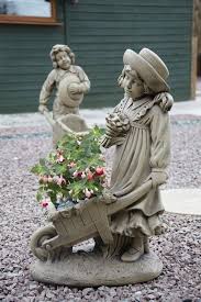 Girl Barrow Stone Garden Statue