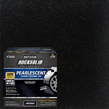 pearl black rust oleum rocksolid pearlescent floor coating kit 306325 high gloss 1 car 80 oz kit 1 pack