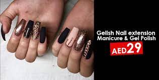 gelish nail extension and mani pedi for