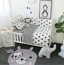 baby bedding set cotton crib sets black