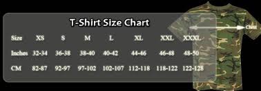Military Army Size Chart Information In Cm