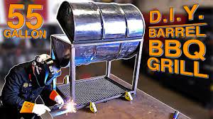 bbq grill made with a 55 gallon barrel