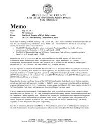 memo mecklenburg county land use and