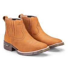 Botina Texana Country Texas Elite Masculina Cano Baixo Bico Quadrado Cordinha Couro Legítimo Forrada Em Couro Palmilha De Gel