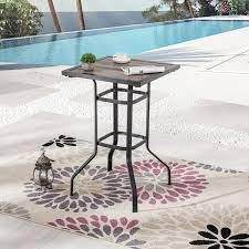 Patio Festival Square Metal Bar Height Outdoor Bistro Table