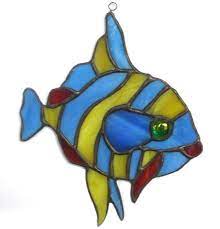 stained glass fish suncatcher home