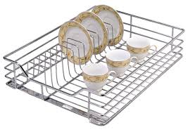 Buy Leaves Stainless Steel Rack Basket Tray ,Set Of 6 Dimensions (21X20X4,  21X20X6 And 21X20X8 ) Online at Low Prices in India - Amazon.in