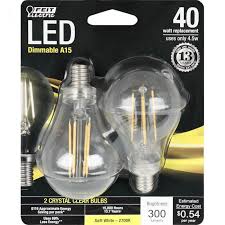 A15 Led Light Bulb With E12 Candelabra Base 300 Lumen 2700k Warm White Dimmable 2 Pack