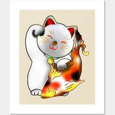 Right Paw White Maneki Neko Lucky Cat
