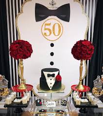 I just love how chic and sophisticated this color scheme is for a man's 50th birthday. Pin On Piwe Party