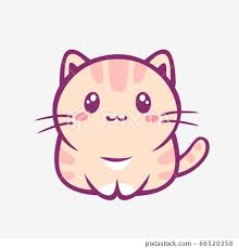 kawaii cartoon cat funny smiling